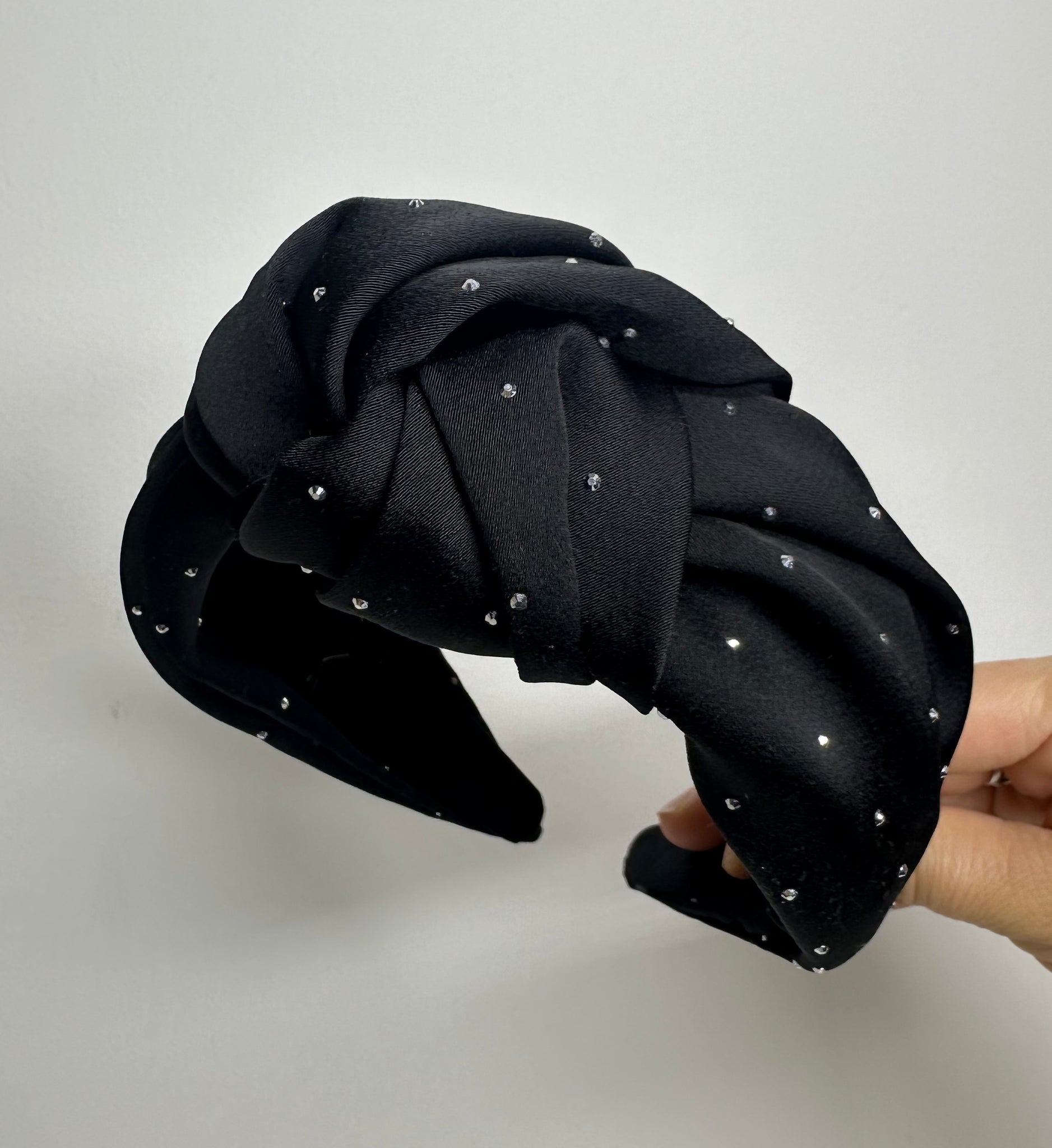 Oversized Knot Headband Diamanté Black