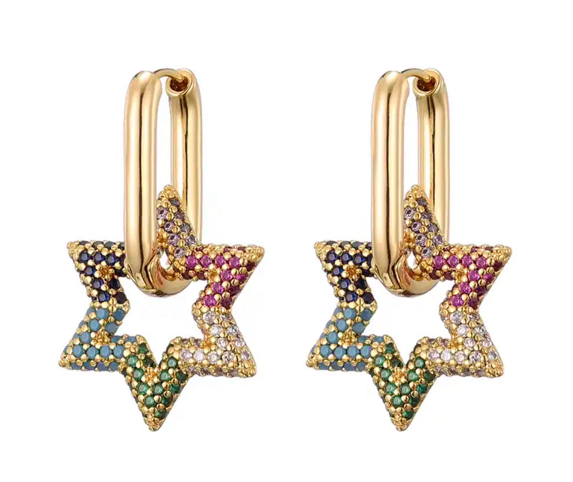 Star Earrings Multi