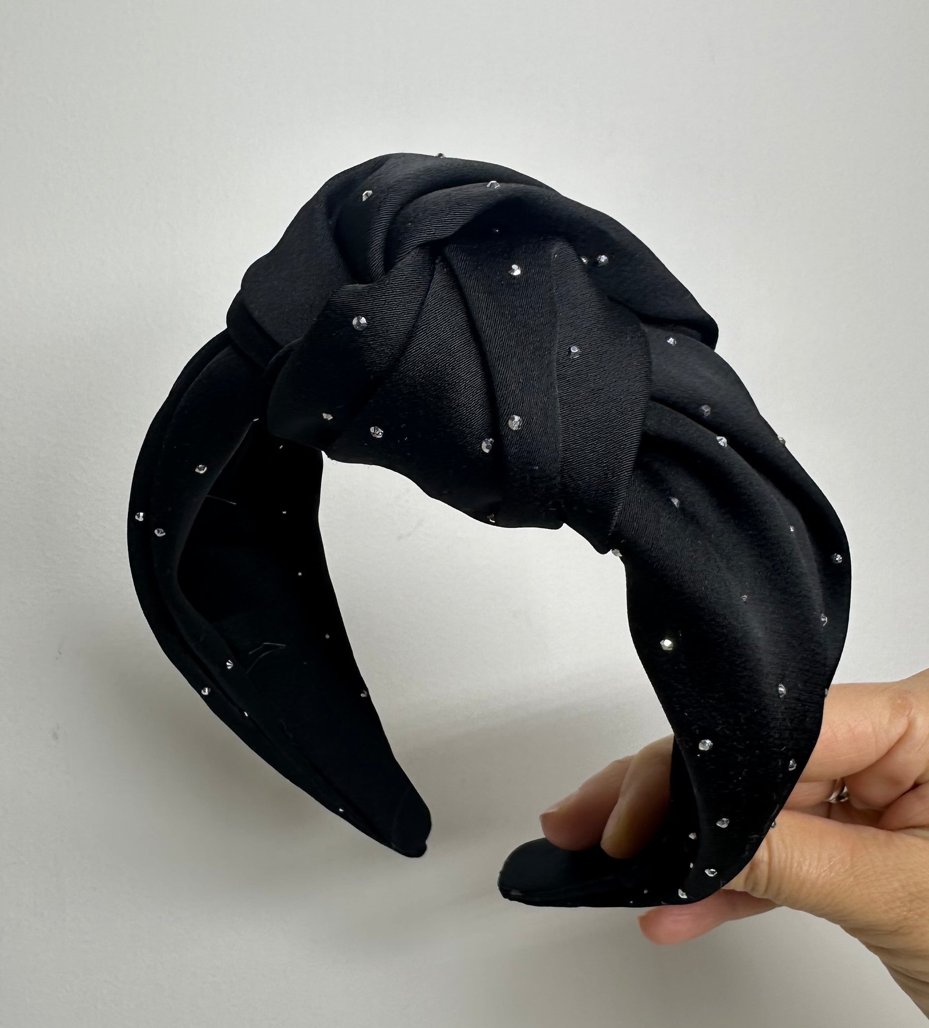 Oversized Knot Headband Diamanté Black