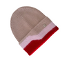 Block Beanie Blush and Red